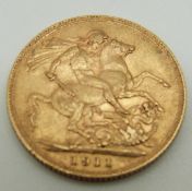 A 1911 gold full sovereign