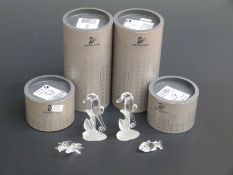 Four Swarovksi Crystal Animals Crab, Fish and two Seahorses, largest 8cm tall,