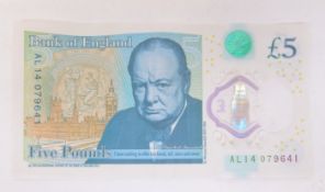 Bank of England £5 error Churchill note