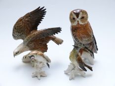 Four Karl Ens ceramic birds including an owl,