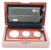 The Royal Mint proof gold sovereign three coin collection 2015, comprising double,