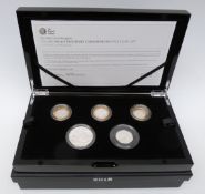 Royal Mint silver proof piedfort commemorative coin set 2018 comprising five coins in all,