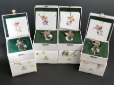 Four Swarovski Crystal Christmas Memories cut glass angels, 1996, 1997, 1998 and 1999,
