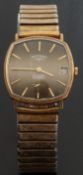 Rotary 9ct gold gentleman's wristwatch with brown smoke face, date aperture,