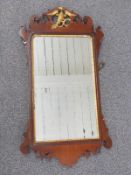 Regency wheatear mirror with gilt decoration H77cm