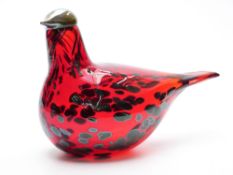 Nuutajarvi Oiva Toikka Mandarin Duck, with box, iittala labels to body, faint etched marks to base,