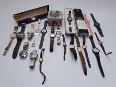 Twenty-two various ladies and gentleman's wristwatches including Accurist Chronograph, Timex,