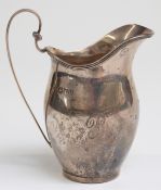Hallmarked silver helmet shaped cream jug, London 1915, height 10cm,
