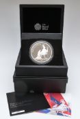 Royal Mint 2013 five ounce silver proof Britannia, cased with certificate no.