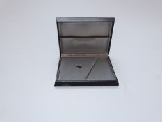 Jaeger LeCoultre blue leather wristwatch box with fitted interior, 14x10x3cm.