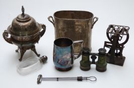 Sliver plate to include food warmer, wine cooler, hip flask,