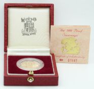 A 1988 proof gold full sovereign