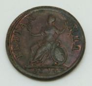 Queen Anne 1714 pattern farthing GVF,