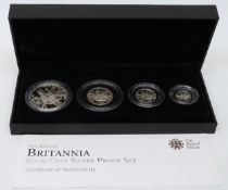 Royal Mint four-coin silver proof 2011 Britannia set,