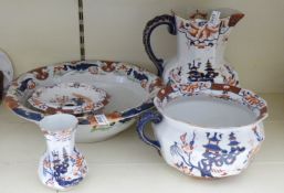 Mason's ironstone five piece late 19thC washstand set,