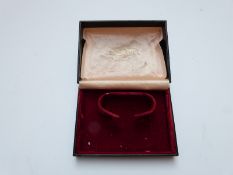 Longines wristwatch box with red velvet lining, 13 x 9.5 x 5cm.