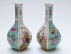 A pair of Dresden vases,