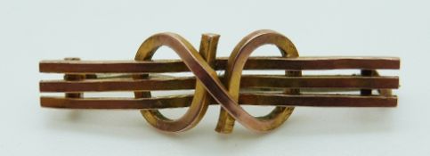 Victorian 9ct gold knot brooch, 2.