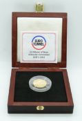 Gibraltar gold 70 Ecus coin 1994 commemorating Euro Tunnel, cased with certificate, 6.