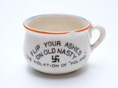 Fieldings novelty WWII miniature chamber pot 'Jerry' No 1 with Adolph Hitler caricature within