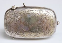A silver plated vesta/ sovereign case with integral toothpick and pencil, length 6.