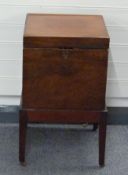 19thC mahogany cellarette on stand W39 x D40 x H65cm
