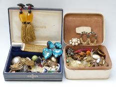 A quantity of large 1970s, 1980s and Butler & Wilson earrings,