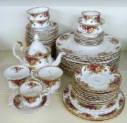 Royal Albert Old Country Roses dinner and teaware including 12 dinner plates