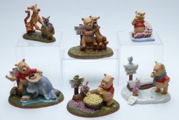 Six Walt Disney Winnie the Pooh 'Winnie and Friends', including Summer Days, Hundred Acre wood,