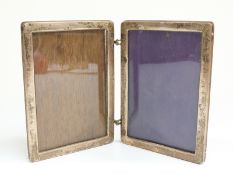 Edward VII hallmarked silver double photo frame to suit 6 x 4inch photographs,