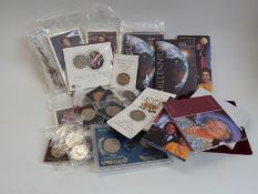 Royal Mint and other commemorative crowns, mostly in packs,