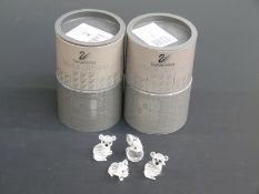 Four Swarovski Crystal cut glass figure groups two Koala Bears, Fox Cub and Rabbit,