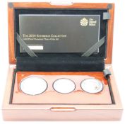 The Royal Mint proof gold sovereign three coin collection 2014, comprising double,