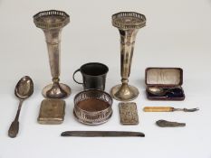 Hallmarked silver wine coaster, diameter 9.