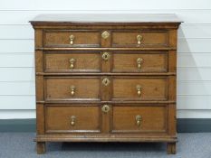 Georgian oak chest of four graduated drawers W96 x D57 x H85cm