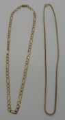 Two 9ct gold necklaces, 12.