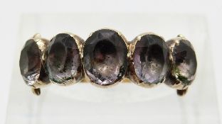 Georgian/ Victorian ring set with foiled quartz,