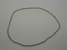 A 9ct gold necklace made up of oval links, 8.