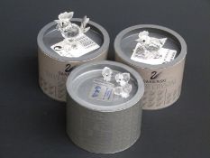 Five Swarovksi Crystal Chickens and Chicks, largest 5cm tall,