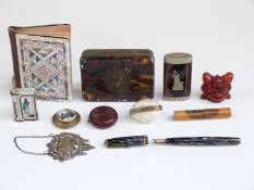 Collectables including Parker Duofold fountain pen, netsuke,
