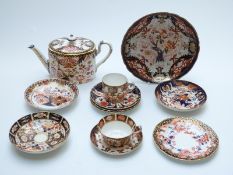 A collection of Royal Crown Derby Imari ceramics including a teapot