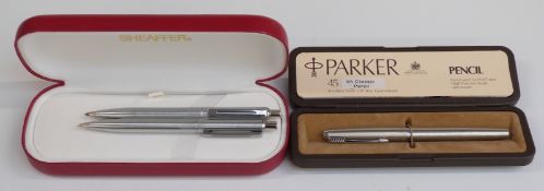 Boxed Sheaffer ballpoint pen and propelling pencil set,