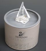Swarovski Crystal cut glass vehicle Sailboat, 9cm tall,