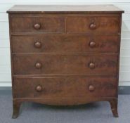 Victorian mahogany chest of two over four drawers W105 x D51 x H105cm