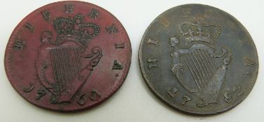 George II 1760 Hibernia halfpenny VF, nice copper tone,