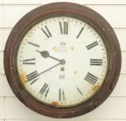 George VI ministry issue fuse movement mahogany cased wall clock,