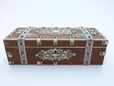 Vizagapatam casket with engraved and pierced decoration,