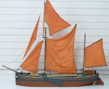 Scratch built model Thames Barge 'Josie Anna',