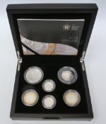 Royal Mint 2011 silver proof piedfort coin set,