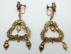 A pair of Eastern silver gilt earrings